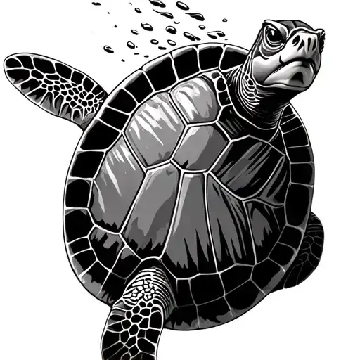 Samoan Turtle Swimming