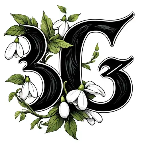 333 Cleverly Incorporated With Snowdrop And Letter E All Intertwined