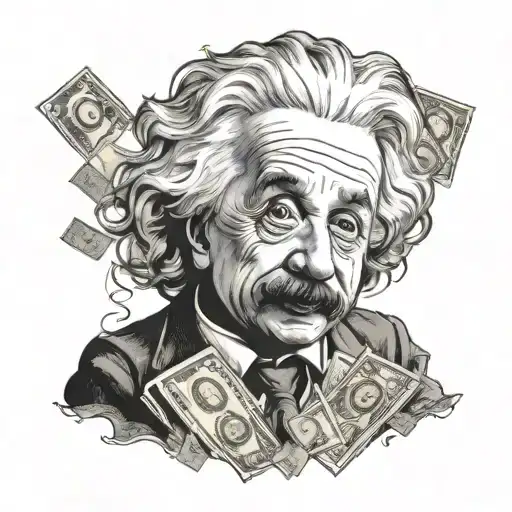 Young Albert Einstein Counting Money