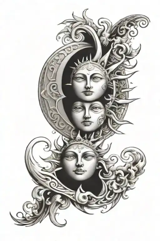 Sun And Moon Intertwined