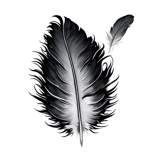 Feather Tattoo In Thumb Print