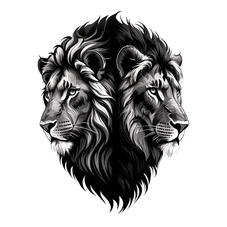 2 Lions Side By Side Angle Wears A Virtual