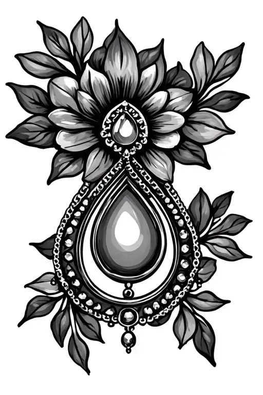 Teardrop-shaped Jewelarabesque Tassel On Fine Chain
