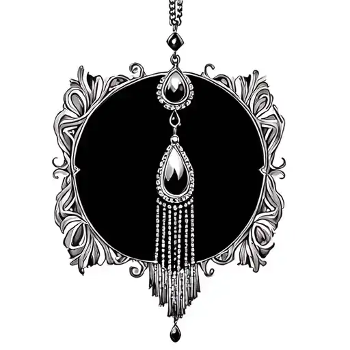 Teardrop-shaped Jewelarabesque Tassel On Fine Chain