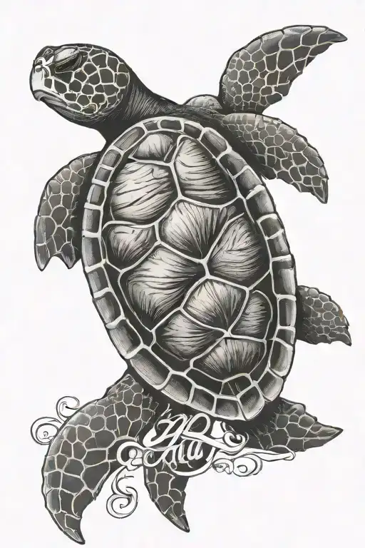 Honu Turtle Name Written