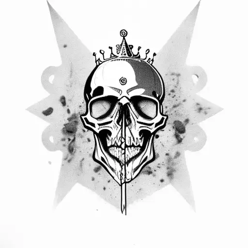 Bloody Skull With Bleeding Crown