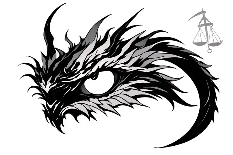 Libra Sign Eyes White Dragon