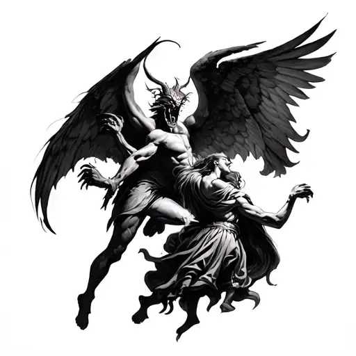 Demons And Angels Fighting