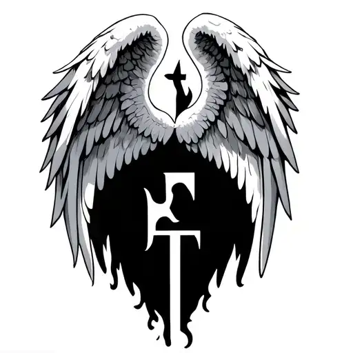 Angel Wings With Letter