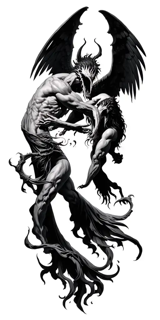 Demons And Angels Fighting