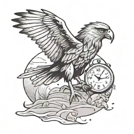 Sand Time And Flying Golden Eagly