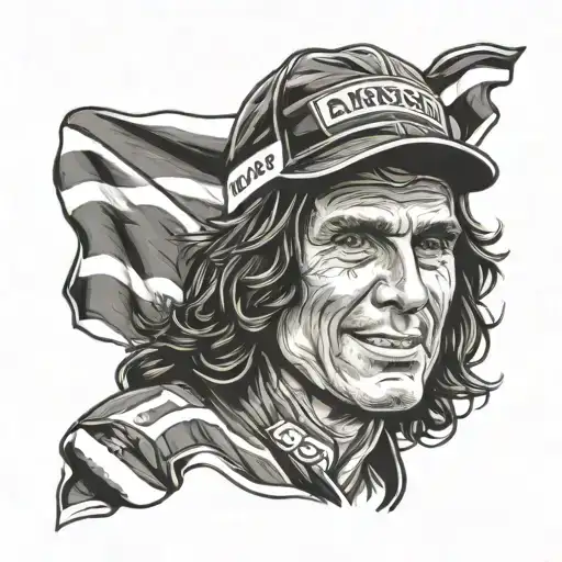 Emerson Fittipaldi With Brazilian Flag Background