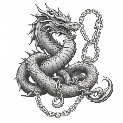 Dragon Wrapped And Chains Wrapped