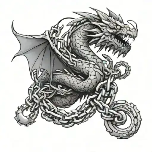 Dragon And Chains Wrapped