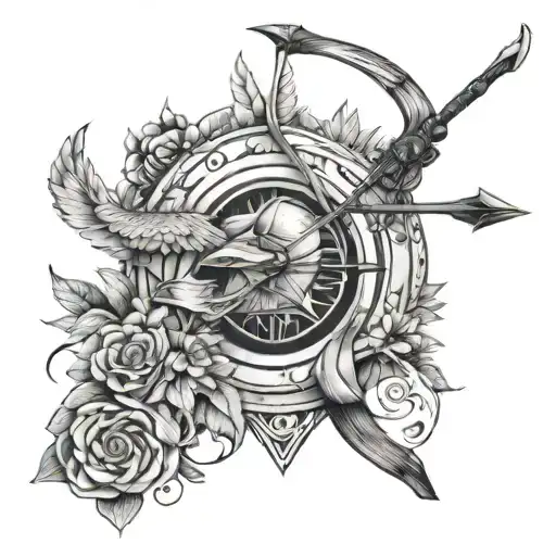 Bow And Arrow With Animal