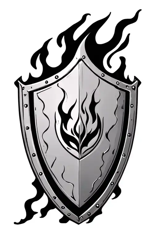 Shield With Flame Simbol