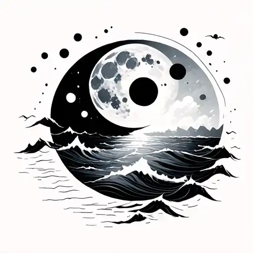 Ocean With Moon Phases