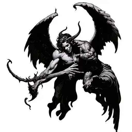 Angel Fighting Satan