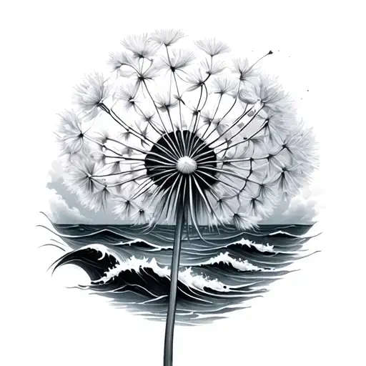 Dandelion And Sea Waves