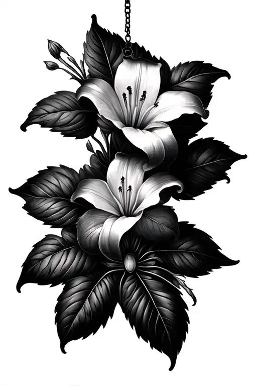 Lilly Flower And Spider Hanging