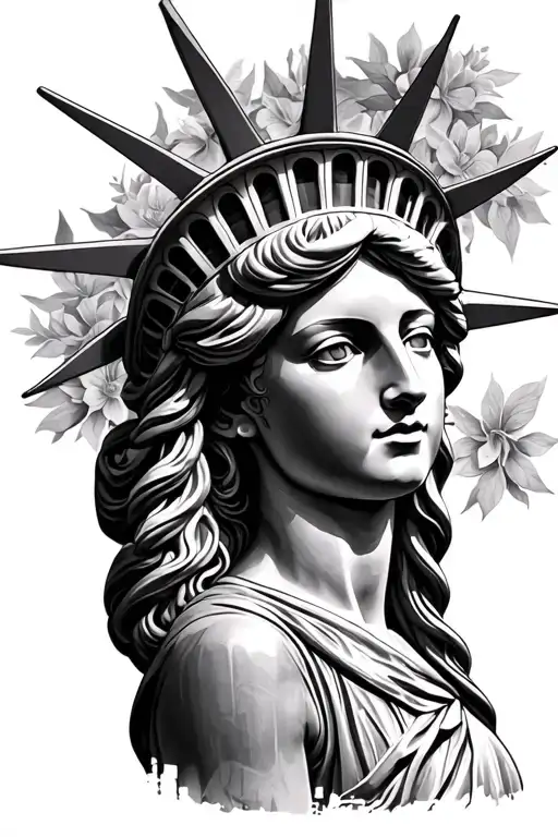 Pretty Girl Statue Of Libery