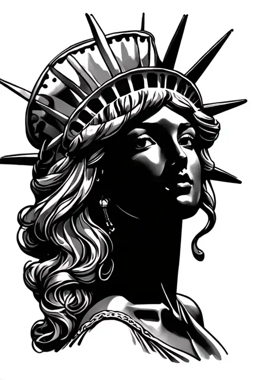 Pretty Pinup Girl Statue Of Libery