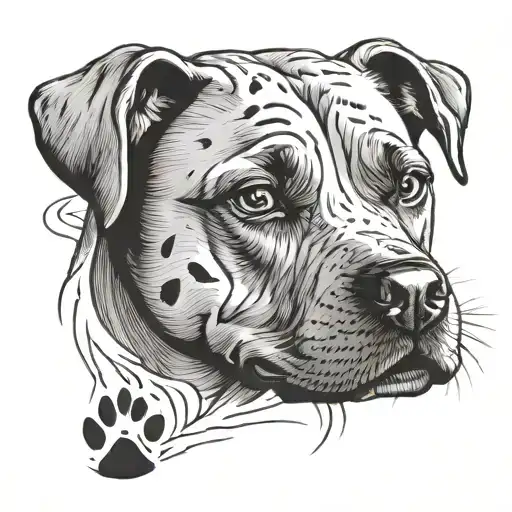 Staffy Paw Print