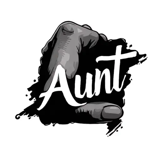 Aunt Written Across Side Of Finger