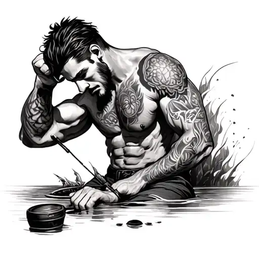 Guy Casting His Line