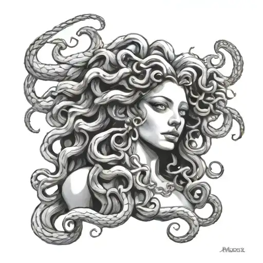 Feminine Medusa With Superstes