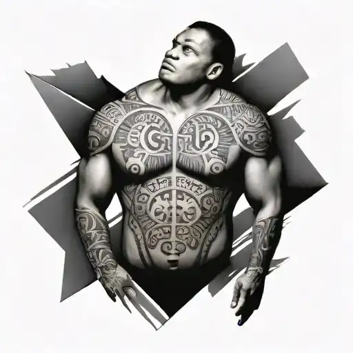 Samoan Chest Tattoo Design Featuring