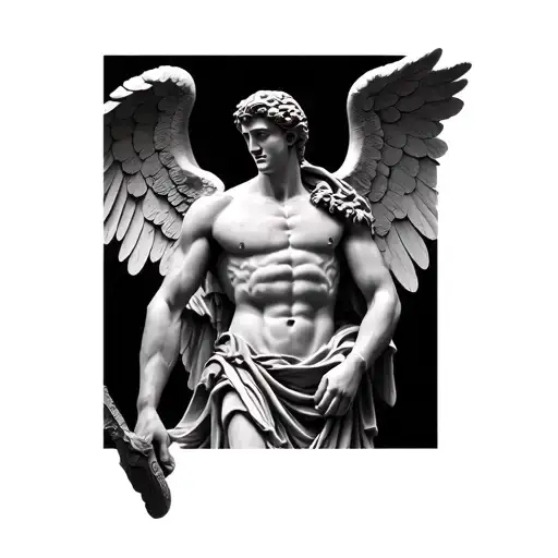 Statue Greek Roman Photo Realistic Male Angels Male Demons Young Handsome Male Gods Soldiers