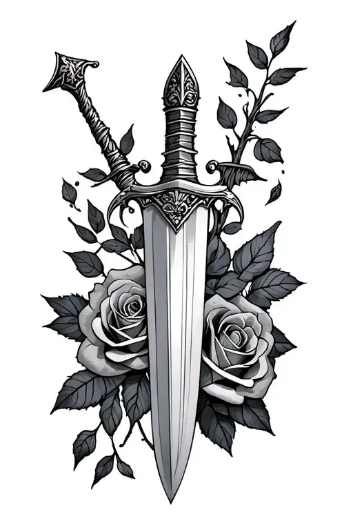 Dagger Wrapped And Roses