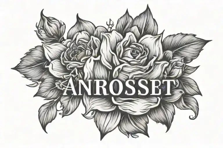 Name Amber With Flower Of Narcissist Flower