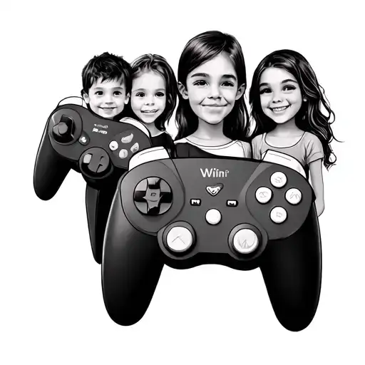 Wii Remote Player 1-4 Siblings Tattoo For Four Siblings