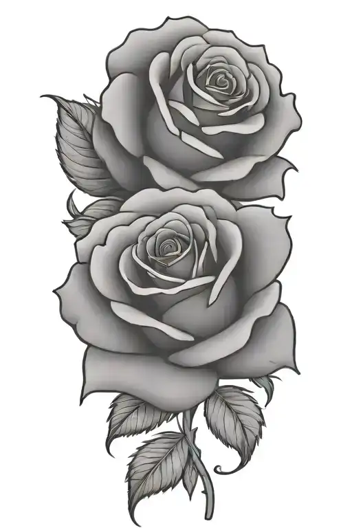 Rose Bouquet Outline