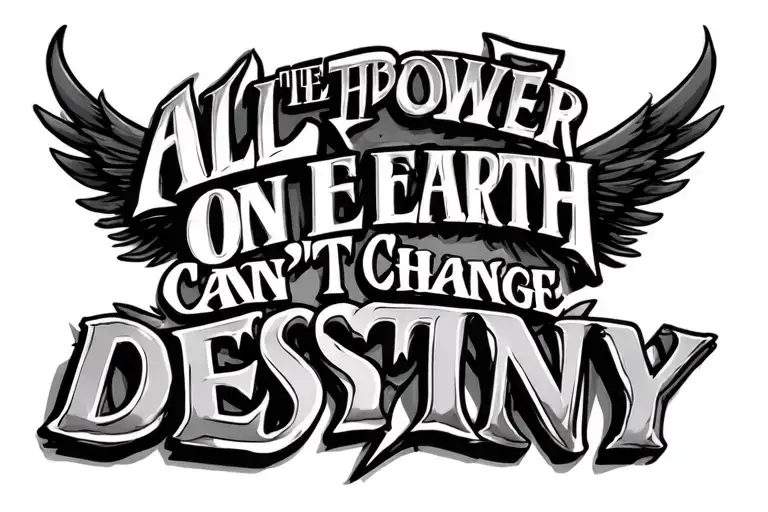All The Power On Earth Can't Change Destiny Word Written