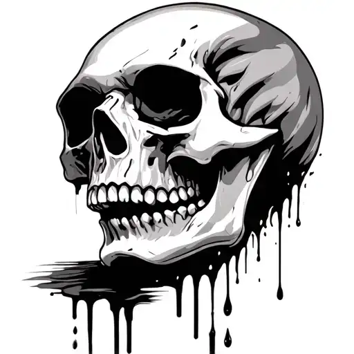 Skull Crying Blood Tears