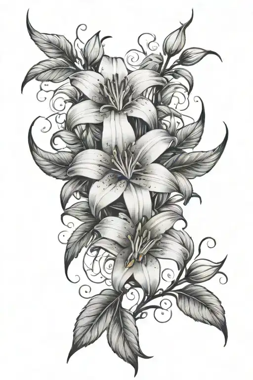 A Lily And Rose Connected By The Same Stem With Thorns