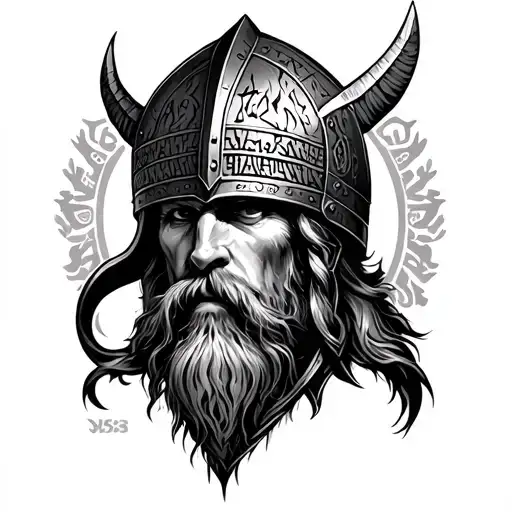 Viking Sleeve Tattoo With All The Elder Fayhrac Runes And Helm Of Awe