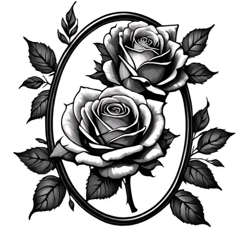 Roses Around An Oval