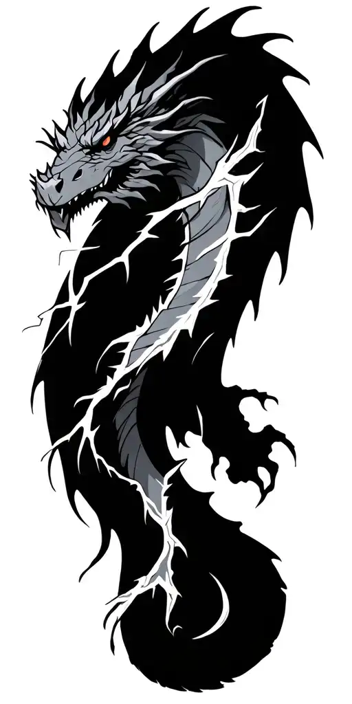 Lightning Representing A Dragon