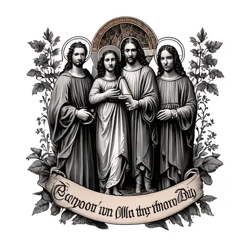 Family In Old English On Forearm