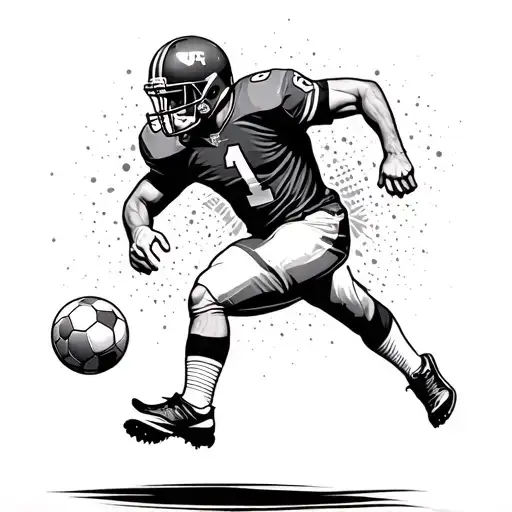 Football Player Kicking A Ball