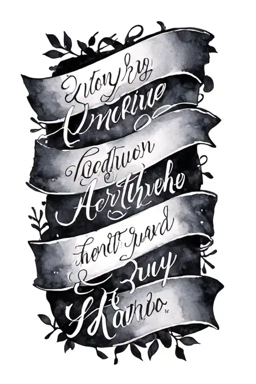 Tattoo Watercolo Background With 3 Handwritten Names