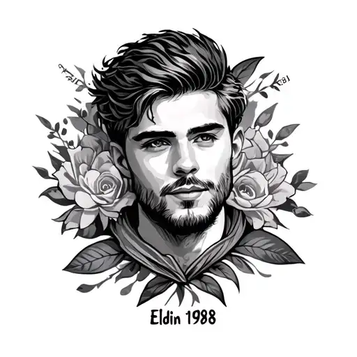 Tattoo For Brother With Name Eldin And Birth Year 1998