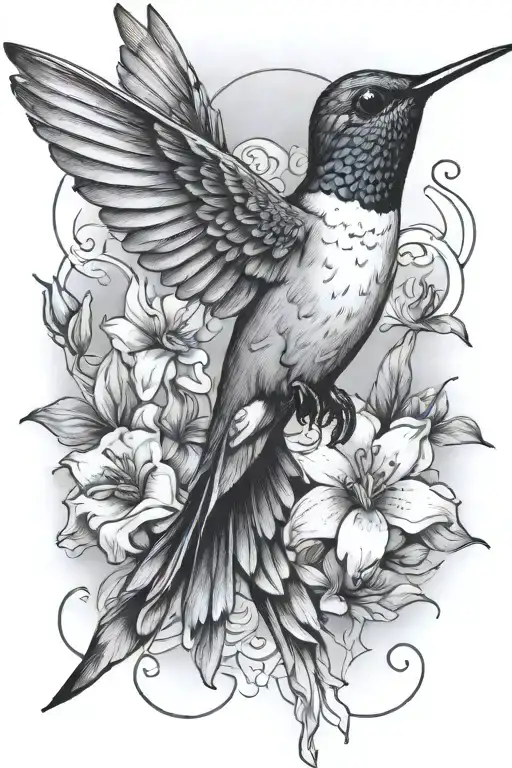 Masculine Hummingbird Flying