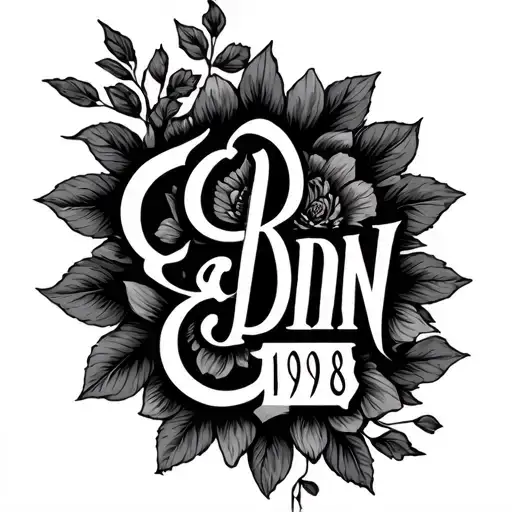 Tattoo With Name Eldin And Birth Year 1998