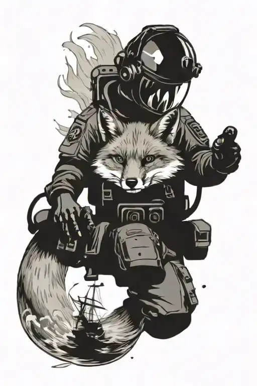 Fox At Sea In A Full Bomb Disposal Suit Blowing Up A Mine