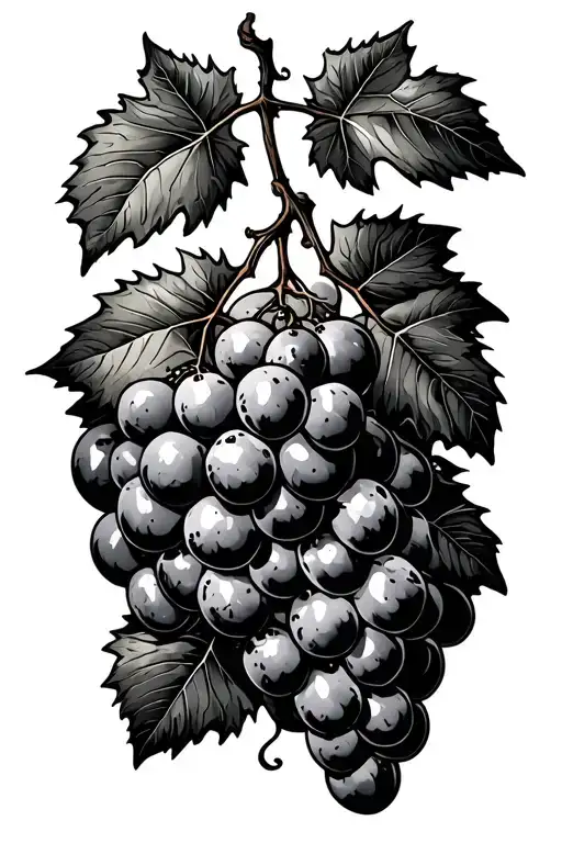 Grape Vine And Leaves Geaometric